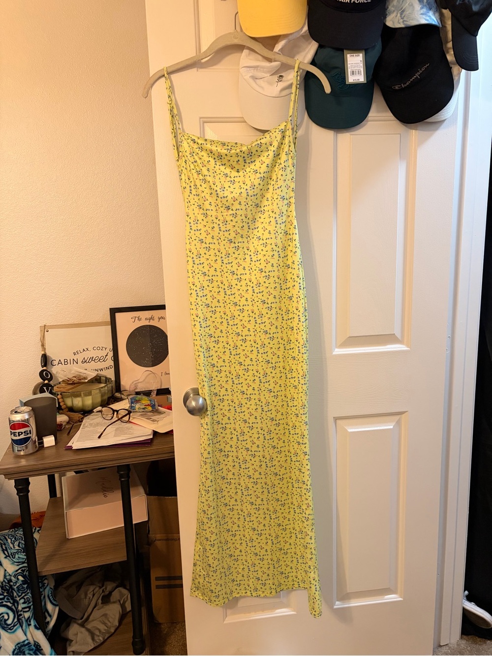 SHEIN Yellow Floral Slip Maxi Dress
